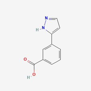 molecular formula C10H8N2O2 B1273747 3-(1H-吡唑-5-基)苯甲酸 CAS No. 850375-11-0