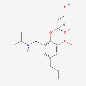 molecular formula C17H27NO4 B12737559 3-(4-Allyl-2-((isopropylamino)methyl)-6-methoxyphenoxy)-1,3-propanediol CAS No. 102612-76-0