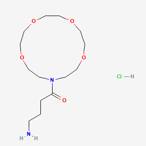 molecular formula C14H29ClN2O5 B12737564 1,4,7,10-Tetraoxa-13-azacyclopentadecane, 13-(4-amino-1-oxobutyl)-, monohydrochloride CAS No. 116989-39-0