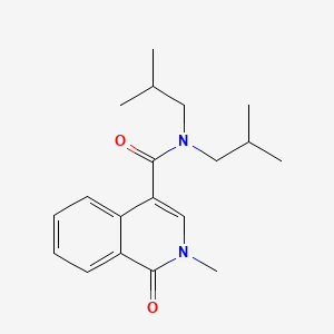molecular formula C19H26N2O2 B12737577 1,2-Dihydro-N,N-bis(2-methylpropyl)-2-methyl-1-oxo-4-isoquinolinecarboxamide CAS No. 148581-47-9