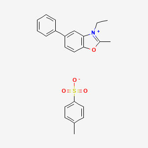 molecular formula C23H23NO4S B12737587 3-ethyl-2-methyl-5-phenyl-1,3-benzoxazol-3-ium;4-methylbenzenesulfonate CAS No. 63467-99-2