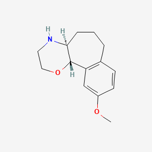 molecular formula C14H19NO2 B12737610 Benzo(6,7)cyclohept(1,2-b)(1,4)oxazine, 2,3,4,4a,5,6,7,11b-octahydro-10-methoxy-, (E)- CAS No. 83939-27-9