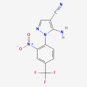 molecular formula C11H6F3N5O2 B1273763 5-氨基-1-[2-硝基-4-(三氟甲基)苯基]-1H-吡唑-4-腈 CAS No. 74990-43-5