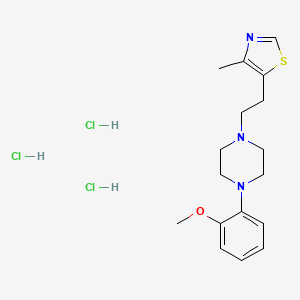 molecular formula C17H26Cl3N3OS B12737639 Piperazine, 1-(2-methoxyphenyl)-4-(2-(4-methyl-5-thiazolyl)ethyl)-, trihydrochloride CAS No. 89663-26-3