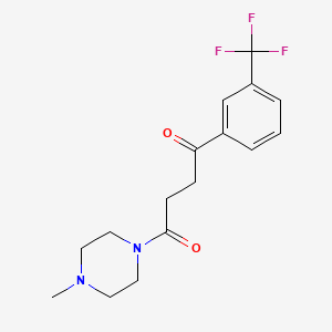 molecular formula C16H19F3N2O2 B12737676 Piperazine, 1-(1,4-dioxo-4-(3-(trifluoromethyl)phenyl)butyl)-4-methyl- CAS No. 93040-73-4