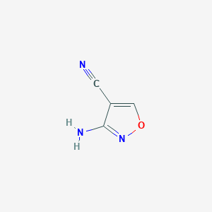 molecular formula C4H3N3O B1273771 3-Aminoisoxazole-4-carbonitrile CAS No. 258518-65-9