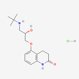 molecular formula C16H25ClN2O3 B12737721 Carteolol hydrochloride, (S)- CAS No. 59567-88-3