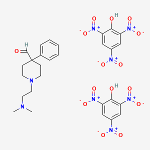 molecular formula C28H30N8O15 B12737911 1-[2-(dimethylamino)ethyl]-4-phenylpiperidine-4-carbaldehyde;2,4,6-trinitrophenol CAS No. 96271-80-6
