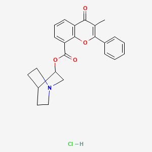 molecular formula C24H24ClNO4 B12737957 3-Quinuclidinyl 3-methylflavone-8-carboxylate hydrochloride CAS No. 86433-37-6