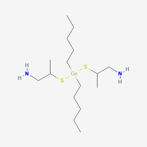 molecular formula C16H38GeN2S2 B12737988 2,2'-((Dipentylgermylene)dithio)bis(1-propylamine) CAS No. 91485-97-1