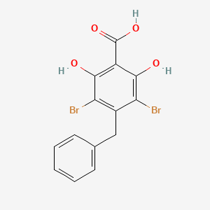 molecular formula C14H10Br2O4 B12738053 gamma-Resorcylic acid, 4-benzyl-3,5-dibromo- CAS No. 97378-06-8