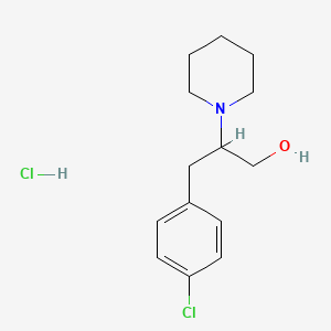 molecular formula C14H21Cl2NO B12738166 beta-(4-Chlorobenzyl)-1-piperidineethanol hydrochloride CAS No. 7032-54-4