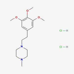 molecular formula C16H28Cl2N2O3 B12738183 Piperazine, 1-methyl-4-(2-(3,4,5-trimethoxyphenyl)ethyl)-, dihydrochloride CAS No. 86010-44-8