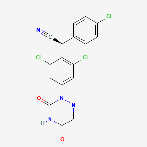 molecular formula C17H9Cl3N4O2 B12738232 Diclazuril, (S)- CAS No. 142004-16-8