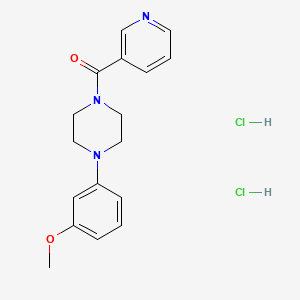 molecular formula C17H21Cl2N3O2 B12738234 Piperazine, 1-(3-methoxyphenyl)-4-(3-pyridinylcarbonyl)-, dihydrochloride CAS No. 124444-86-6