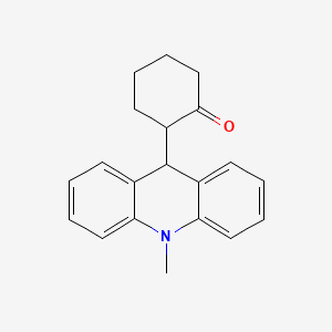 molecular formula C20H21NO B12738303 2-(9,10-Dihydro-10-methyl-9-acridinyl)cyclohexanone CAS No. 71167-39-0