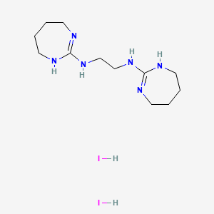 molecular formula C12H26I2N6 B12738325 N,N'-Bis(4,5,6,7-tetrahydro-1H-1,3-diazepin-2-yl)-1,2-ethanediamine dihydriodide CAS No. 82910-99-4