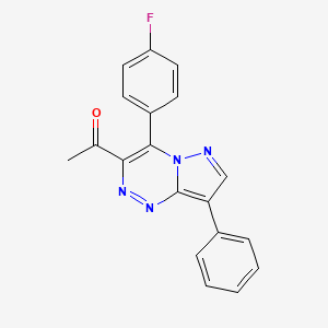 molecular formula C19H13FN4O B12738361 1-(4-(4-Fluorophenyl)-8-phenylpyrazolo(5,1-c)(1,2,4)triazin-3-yl)ethanone CAS No. 91067-34-4