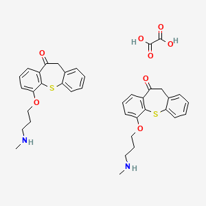 molecular formula C38H40N2O8S2 B12738419 1-[3-(methylamino)propoxy]-6H-benzo[b][1]benzothiepin-5-one;oxalic acid CAS No. 125981-97-7