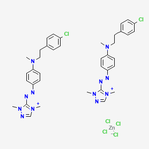 molecular formula C38H44Cl6N12Zn B12738478 Bis(5-((4-(((4-chlorobenzyl)methyl)methylamino)phenyl)azo)-1,4-dimethyl-1H-1,2,4-triazolium) tetrachlorozincate(2-) CAS No. 85392-73-0