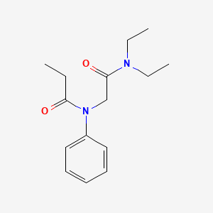 molecular formula C15H22N2O2 B12738587 Propionanilide, N-((diethylcarbamoyl)methyl)- CAS No. 92699-33-7