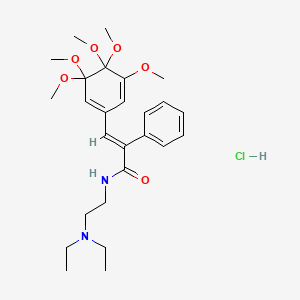 molecular formula C26H39ClN2O6 B12738646 N-(2-(Diethylamino)ethyl)-3,4-dimethoxy-alpha-((3,4,5-trimethoxyphenyl)methylene)phenylacetamide monohydrochloride CAS No. 93777-60-7