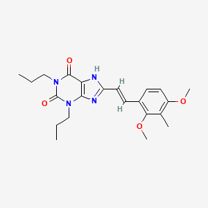 molecular formula C22H28N4O4 B12738694 (E)-8-(2,4-Dimethoxy-3-methylstyryl)-1,3-dipropylxanthine CAS No. 151539-20-7