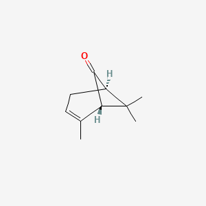 molecular formula C10H14O B12738747 (+)-Chrysanthenone CAS No. 38301-80-3