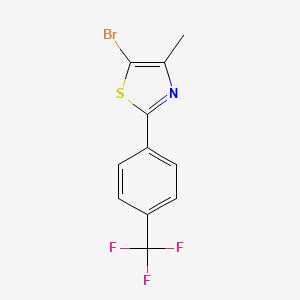 molecular formula C11H7BrF3NS B1273882 5-Bromo-4-methyl-2-[4-(trifluoromethyl)phenyl]-1,3-thiazole CAS No. 850375-27-8