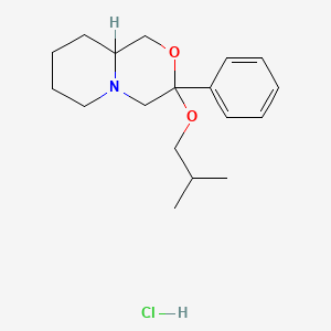 molecular formula C18H28ClNO2 B12738827 Octahydro-3-(2-methylpropoxy)-3-phenylpyrido(2,1-c)(1,4)oxazine hydrochloride CAS No. 126806-99-3