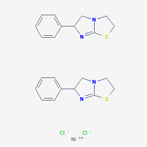 molecular formula C22H24Cl2N4NiS2 B127389 Nickel, dichlorobis(2,3,5,6-tetrahydro-6-phenylimidazo(2,1-b)thiazole-N(sup 7)-, (T-4-(S),(S))- CAS No. 155737-57-8