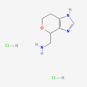 molecular formula C7H13Cl2N3O B12738934 Pyrano(3,4-d)imidazole-4-methanamine, 1,4,6,7-tetrahydro-, dihydrochloride CAS No. 95857-65-1