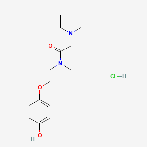 molecular formula C15H25ClN2O3 B12738953 Acetamide, 2-(diethylamino)-N-(2-(p-hydroxyphenoxy)ethyl)-N-methyl-, hydrochloride CAS No. 97703-00-9