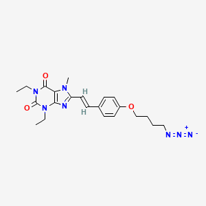 molecular formula C22H27N7O3 B12738966 (E)-8-(4-(4-Azidobutoxy)styryl)-1,3-diethyl-7-methylxanthine CAS No. 155272-08-5