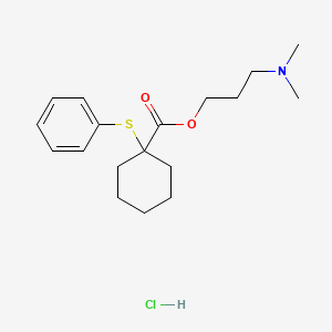 molecular formula C18H28ClNO2S B12739010 Cyclohexanecarboxylic acid, 1-(phenylthio)-, 3-(dimethylamino)propyl ester, hydrochloride CAS No. 84245-08-9