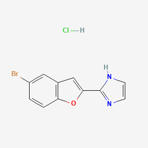 molecular formula C11H8BrClN2O B12739024 1H-Imidazole, 2-(5-bromo-2-benzofuranyl)-, monohydrochloride CAS No. 150985-49-2