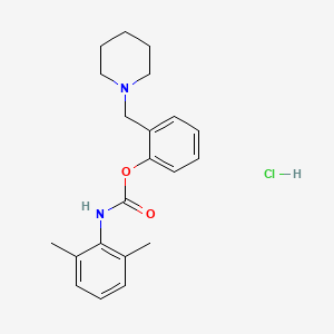 molecular formula C21H27ClN2O2 B12739031 Carbamic acid, (2,6-dimethylphenyl)-, 2-(1-piperidinylmethyl)phenyl ester, monohydrochloride CAS No. 130533-81-2