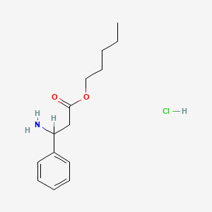 molecular formula C14H22ClNO2 B12739094 beta-Alanine, 3-phenyl-, pentyl ester, hydrochloride, DL- CAS No. 87252-89-9
