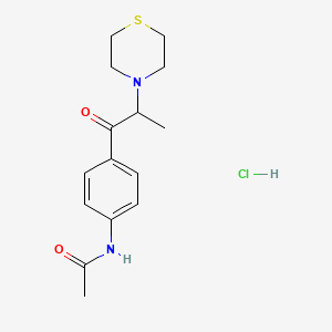 molecular formula C15H21ClN2O2S B12739128 N-(4-(1-Oxo-2-(4-thiomorpholinyl)propyl)phenyl)acetamide monohydrochloride CAS No. 97111-13-2