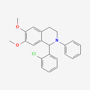 molecular formula C23H22ClNO2 B12739177 1,2,3,4-Tetrahydro-1-(2-chlorophenyl)-6,7-dimethoxy-2-phenylisoquinoline CAS No. 96719-69-6