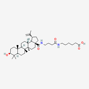 molecular formula C40H66N2O5 B12739190 N'-(N-(3beta-Hydroxylup-20(29)-en-28-oyl)-4-aminobutanoyl)-6-aminohexanoic acid CAS No. 150840-69-0