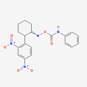 molecular formula C19H18N4O6 B1273924 [[2-(2,4-dinitrophenyl)cyclohexylidene]amino] N-phenylcarbamate 