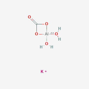 molecular formula CH4AlKO5 B12739287 Potassium (carbonato(2-)-O,O')dihydroxyaluminate(1-) CAS No. 35026-44-9