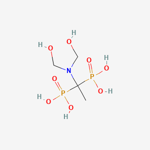 molecular formula C4H13NO8P2 B12739315 (1-(Bis(hydroxymethyl)amino)ethylidene)bisphosphonic acid CAS No. 79915-69-8
