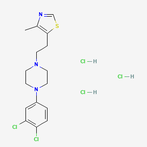 molecular formula C16H22Cl5N3S B12739335 Piperazine, 1-(3,4-dichlorophenyl)-4-(2-(4-methyl-5-thiazolyl)ethyl)-, trihydrochloride CAS No. 89663-28-5