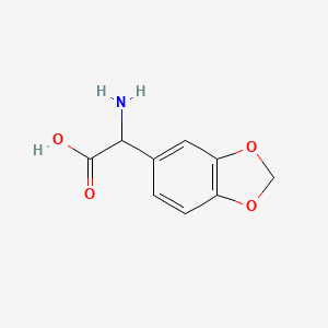molecular formula C9H9NO4 B1273935 2-Amino-2-(benzo[d][1,3]dioxol-5-yl)acetic acid CAS No. 39533-43-2
