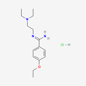 molecular formula C15H26ClN3O B12739356 N'-[2-(diethylamino)ethyl]-4-ethoxybenzenecarboximidamide;hydrochloride CAS No. 135420-42-7