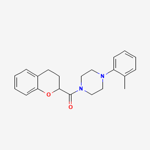 molecular formula C21H24N2O2 B12739361 1-((3,4-Dihydro-2H-1-benzopyran-2-yl)carbonyl)-4-(2-methylphenyl)piperazine CAS No. 81816-79-7