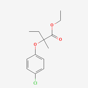 molecular formula C13H17ClO3 B12739398 Ethyl (+-)-2-(4-chlorophenoxy)-2-methylbutanoate CAS No. 71547-88-1