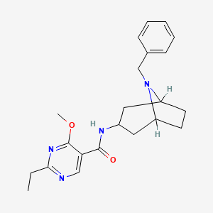 molecular formula C22H28N4O2 B12739426 N-(8-Benzyl-3-beta-nortropanyl)-2-ethyl-4-methoxy-5-pyrimidinecarboxamide CAS No. 84923-06-8